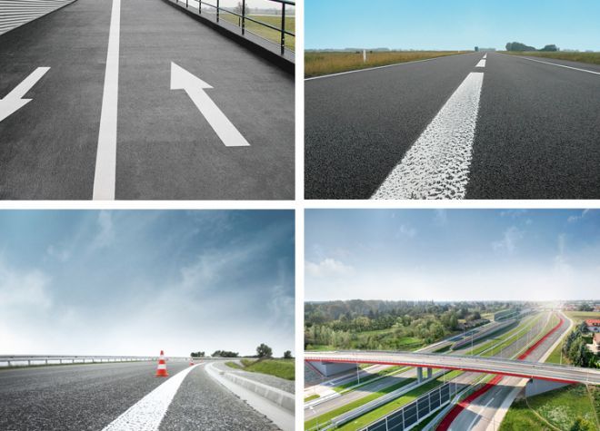 Systemy oznakowania poziomego ulic, autostrad, ścieżek rowerowych i dróg